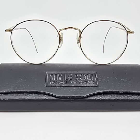 Savile Row Panto Curl 14 KT RG Gold Eyeglasses Frame w/ Case England 47-20-155 - Picture 1 of 15